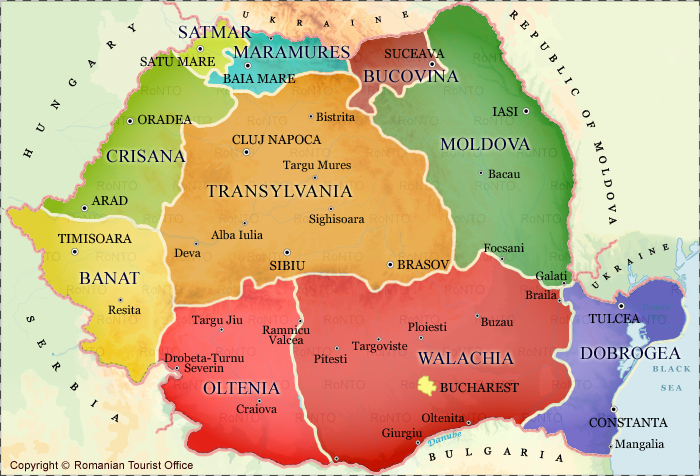 Romania Regions Map 0 